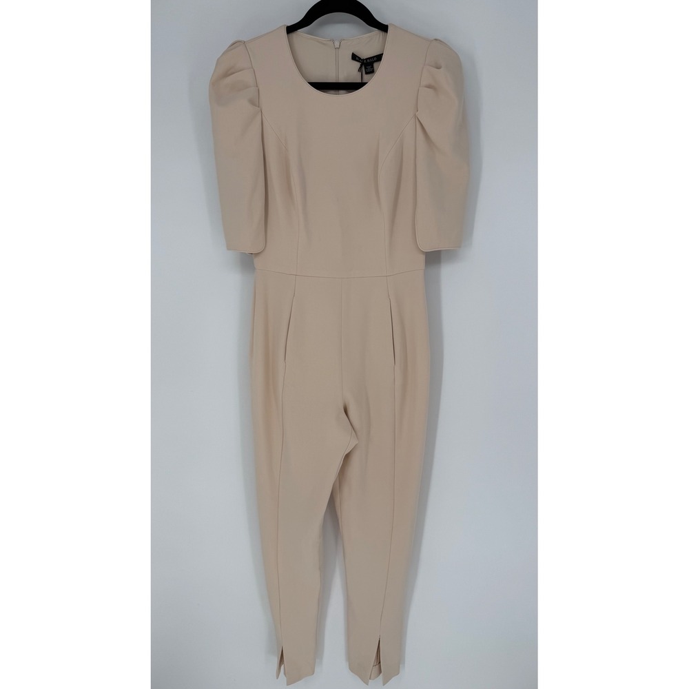 BLACK HALO RUSSO JUMPSUIT NWT SIZE 2 CREAM BLUSH PINK - IMPERFECTIONS